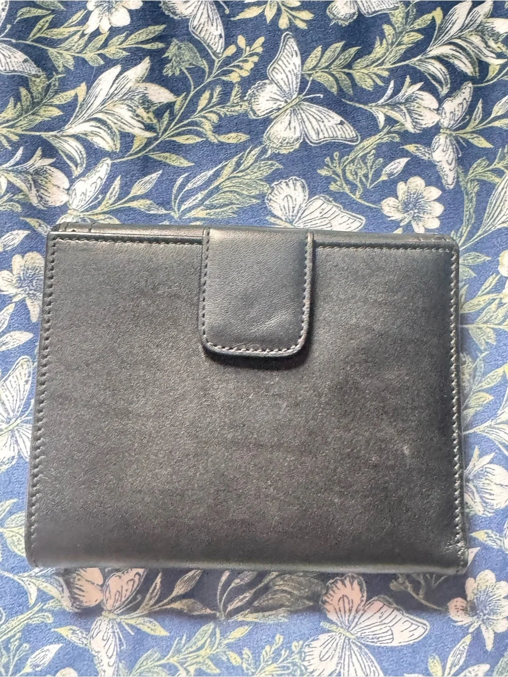 Salvatore Ferragamo Black Leather Compact Bifold Wallet